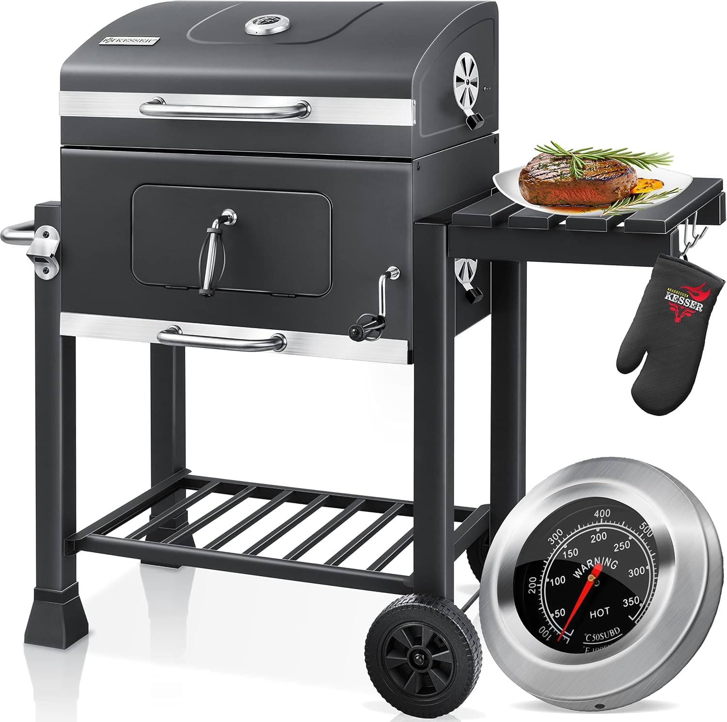 Kesser parrilla de carbón con carrito